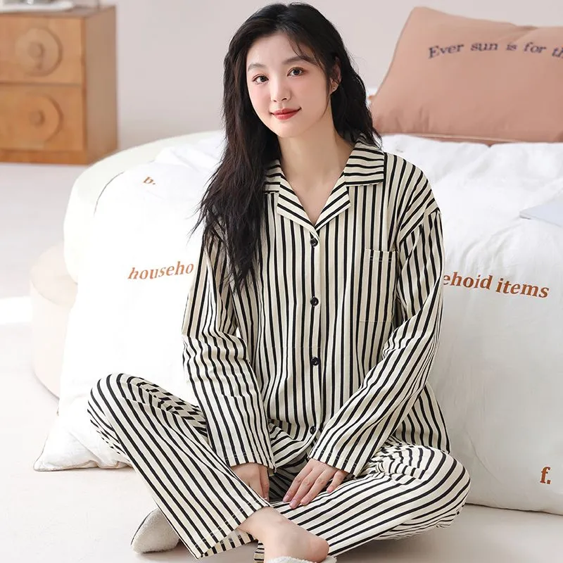 OEING Pajama Set Women's Stripes-1