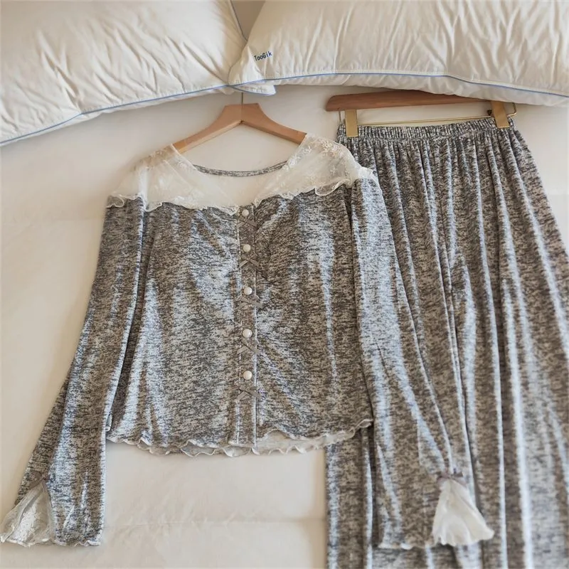 OEING Pajama Set Women's Heather Gray-3