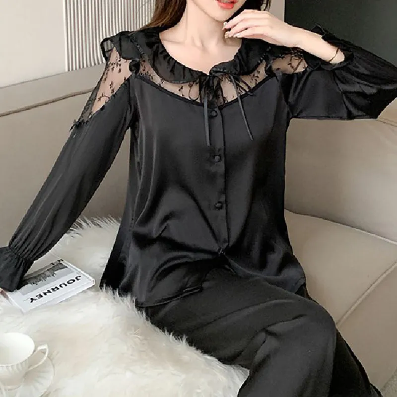 OEING Pajama Set Women's Gift Box Set Black-3