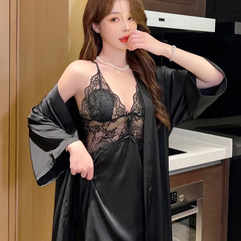 OEING Nightgown Women's Gift Box Set Black-1