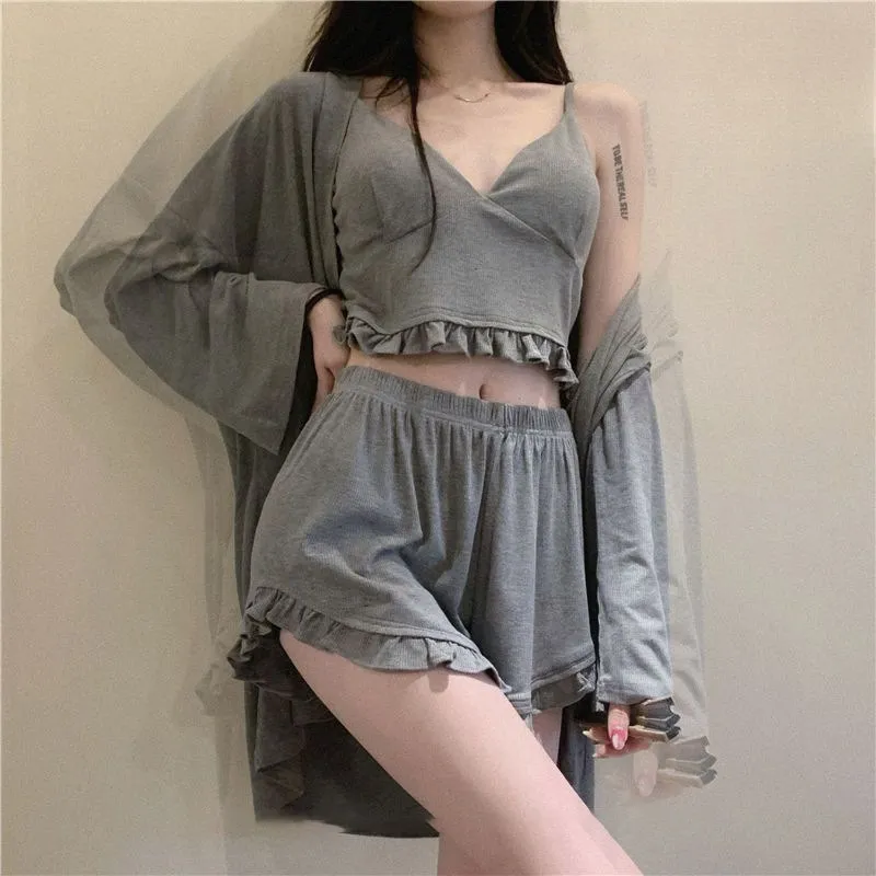 OEING Pajama Set Women's Dark Gray-4