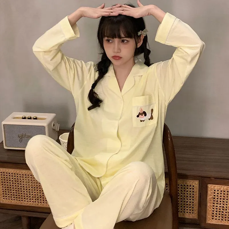 OEING Pajama Set Women's Yellow-1
