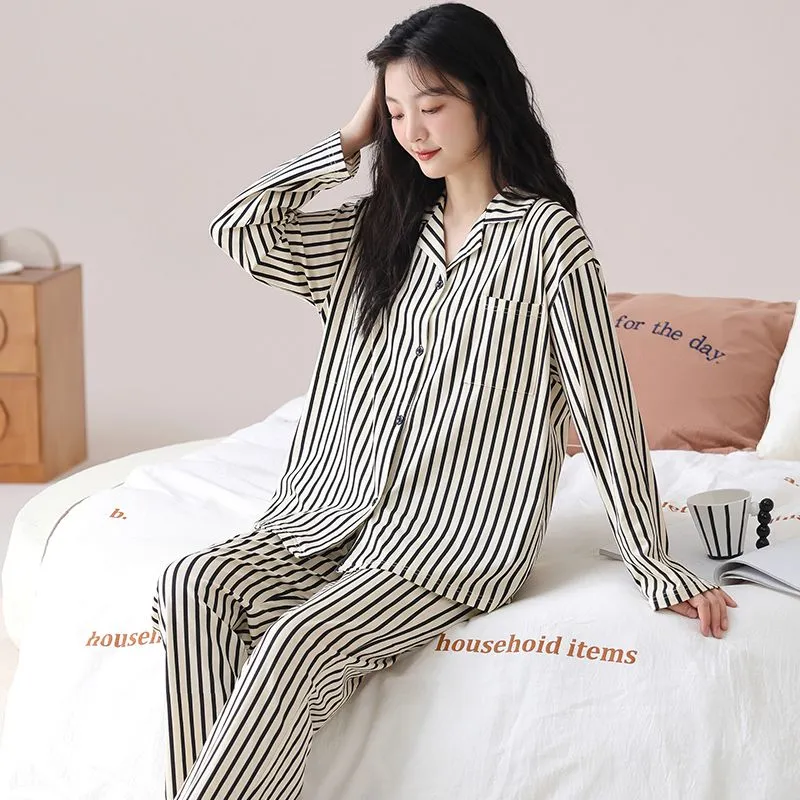 OEING Pajama Set Women's Stripes-4