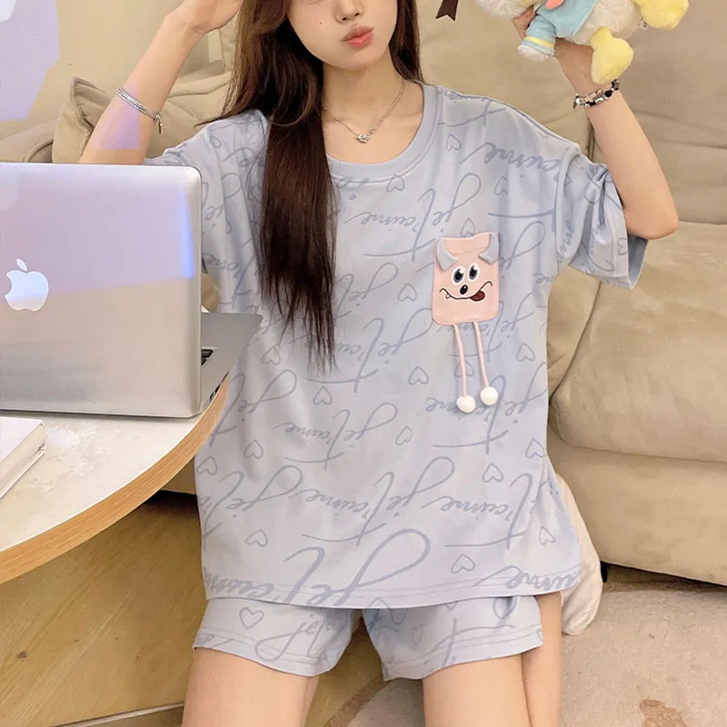 OEING Pajama Set Women's Light Blue-2