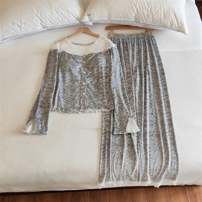 OEING Pajama Set Women's Heather Gray-1