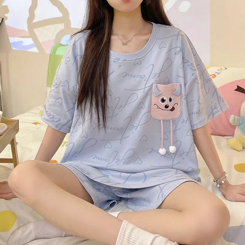 OEING Pajama Set Women's Light Blue-1
