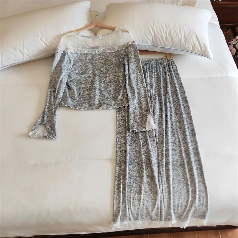 OEING Pajama Set Women's Heather Gray-4