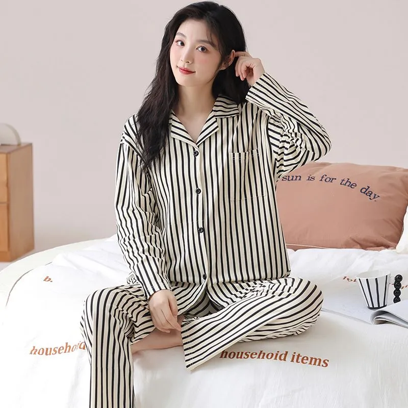OEING Pajama Set Women's Stripes-3