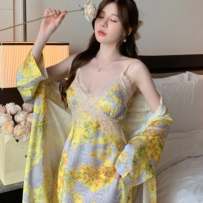 OEING Nightgown Women's Gift Box Set Yellow-1