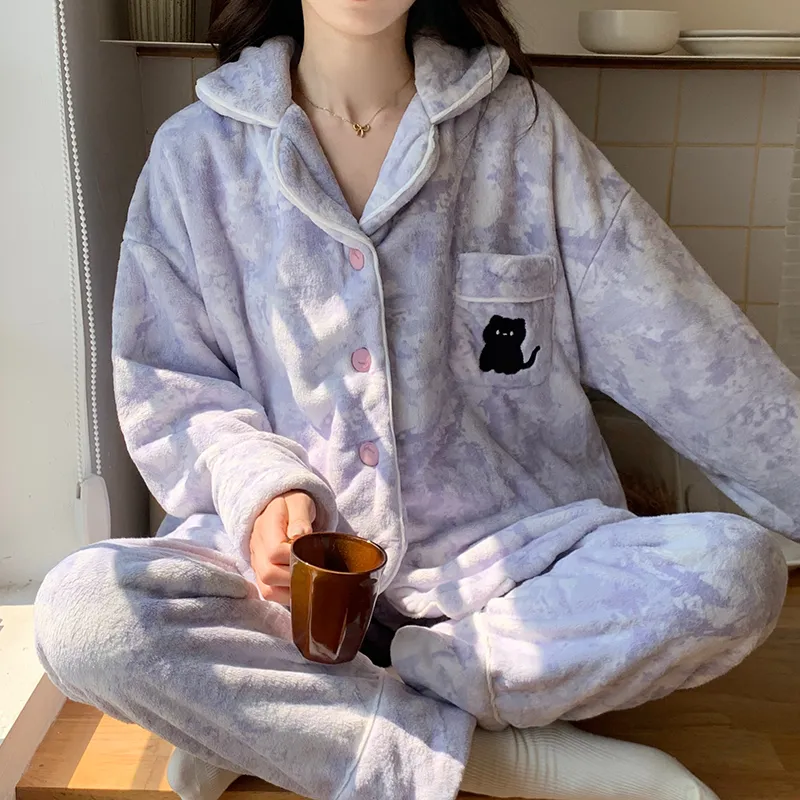 OEING Pajama Set Women's Purple-3