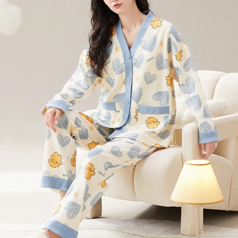 OEING Pajama Set Women's Gift Box Set Blue-2