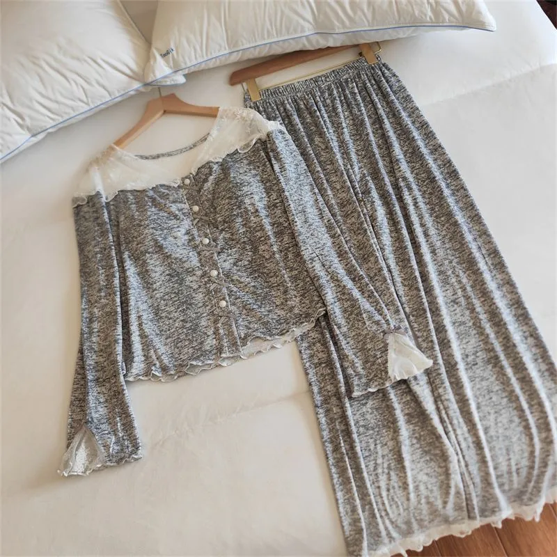 OEING Pajama Set Women's Heather Gray-2