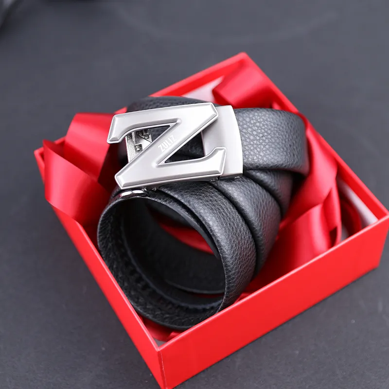 ZULIZ Top Grain Cow Leather Belts Men's Width 3.5cm-4