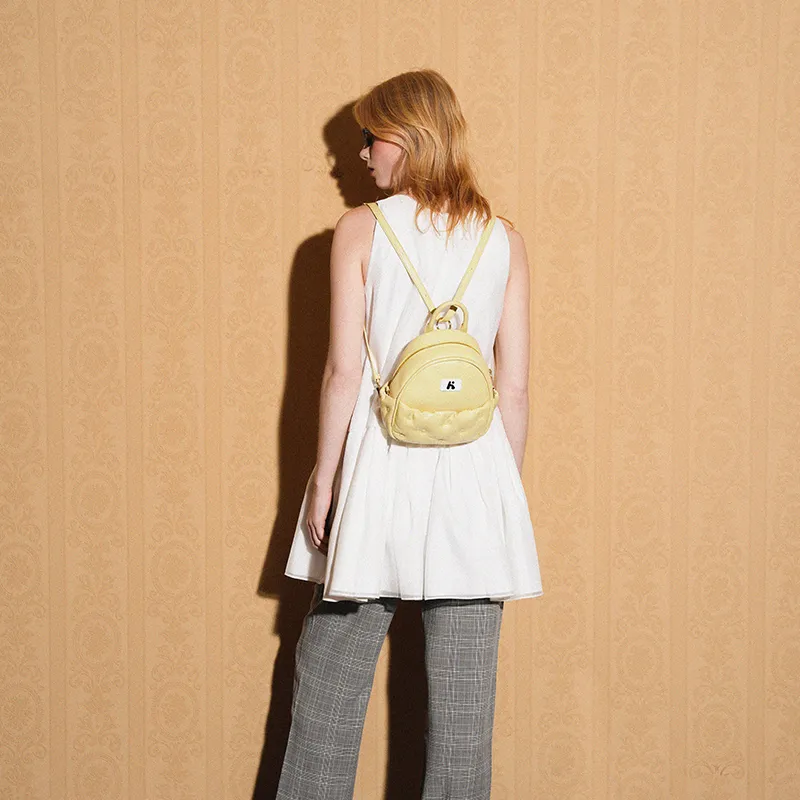 Karkki Sheepskin Backpack Women's Vanilla Yellow-7