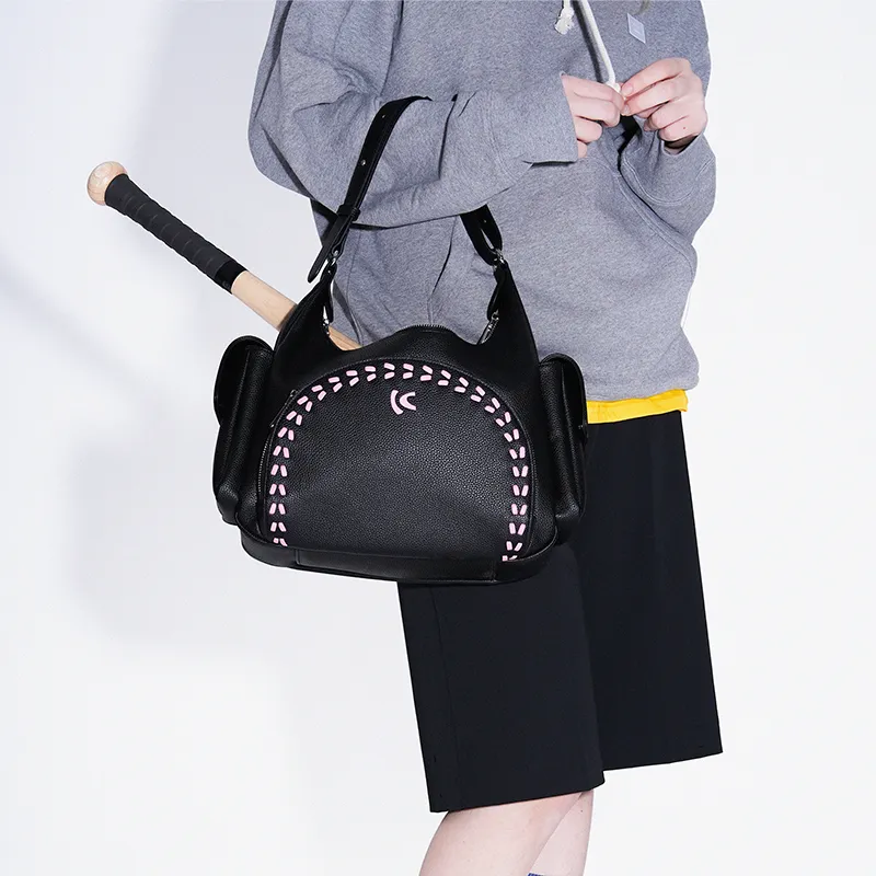 Karkki Leather Baseball Bag, Handbag, Shoulder Bag Regular Women's-4
