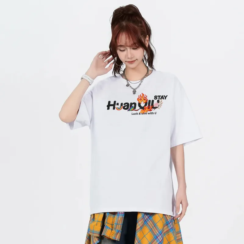 HUANQIU Short Sleeved T Shirts Unisex-6