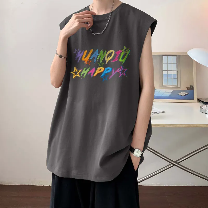 HUANQIU Tank Tops Unisex-11