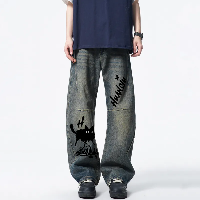 HUANQIU Jeans Unisex-3