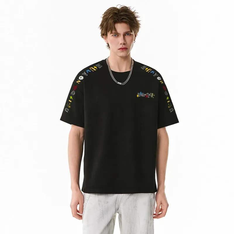 HUANQIU Short Sleeved T Shirts Unisex-2