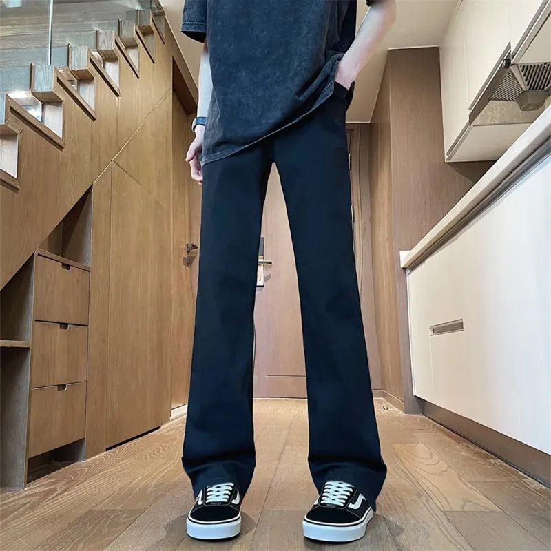 HUANQIU Straight Fit Versatile Urban Techwear Pants Unisex Black-3