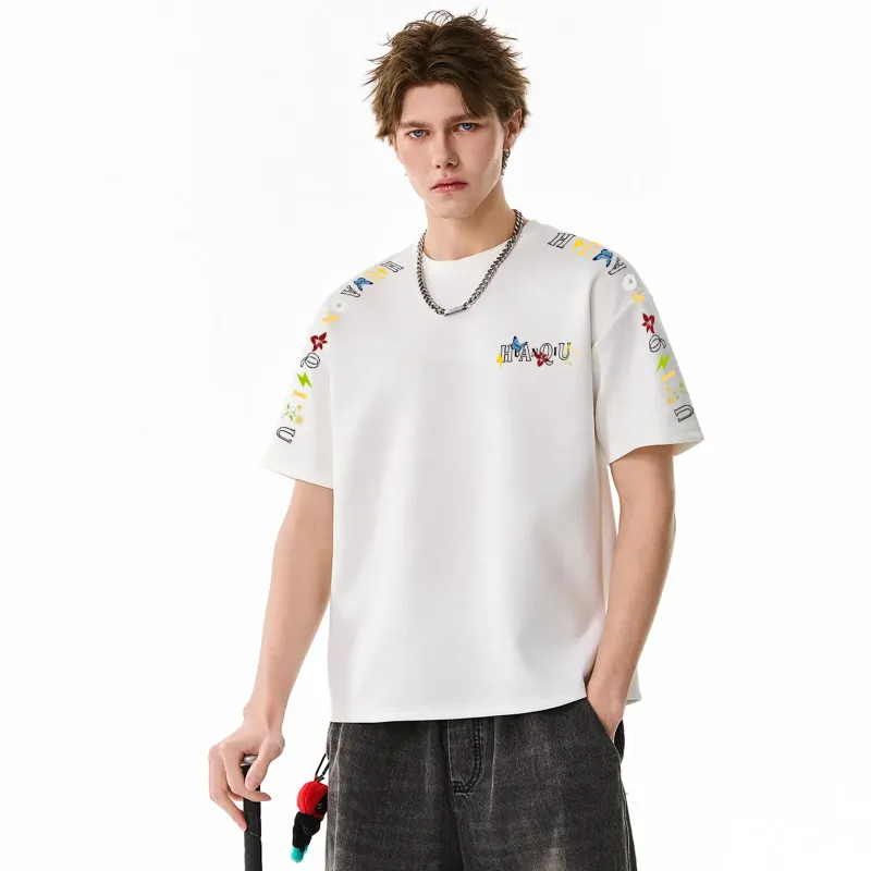 HUANQIU Short Sleeved T Shirts Unisex-8