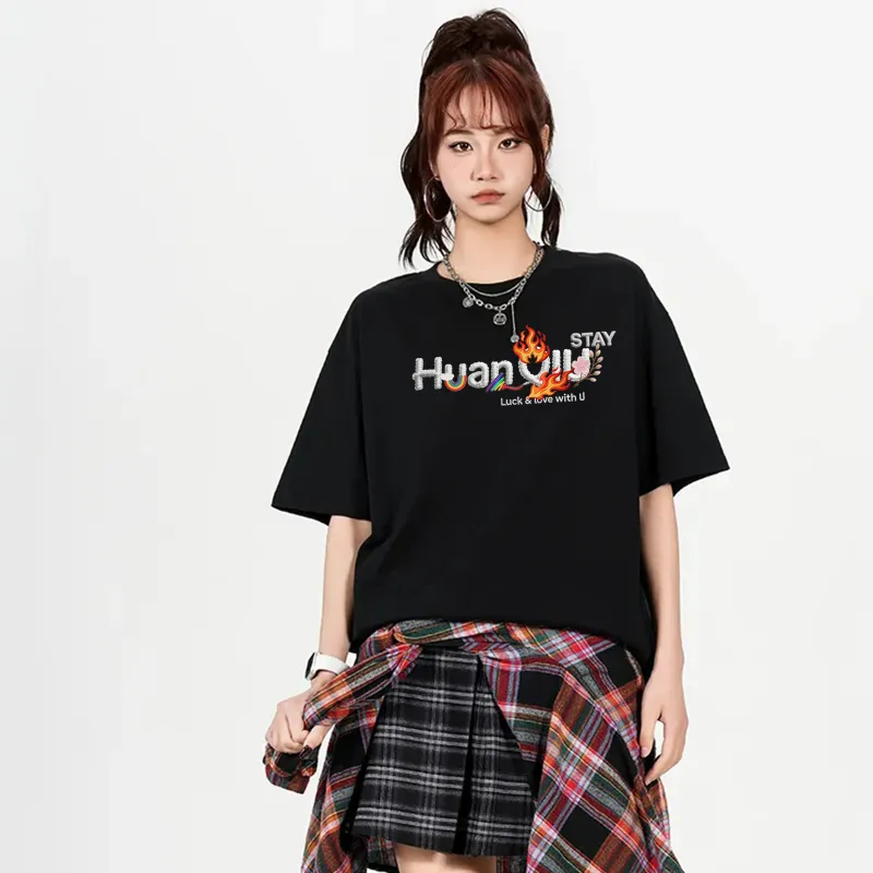 HUANQIU Short Sleeved T Shirts Unisex-3