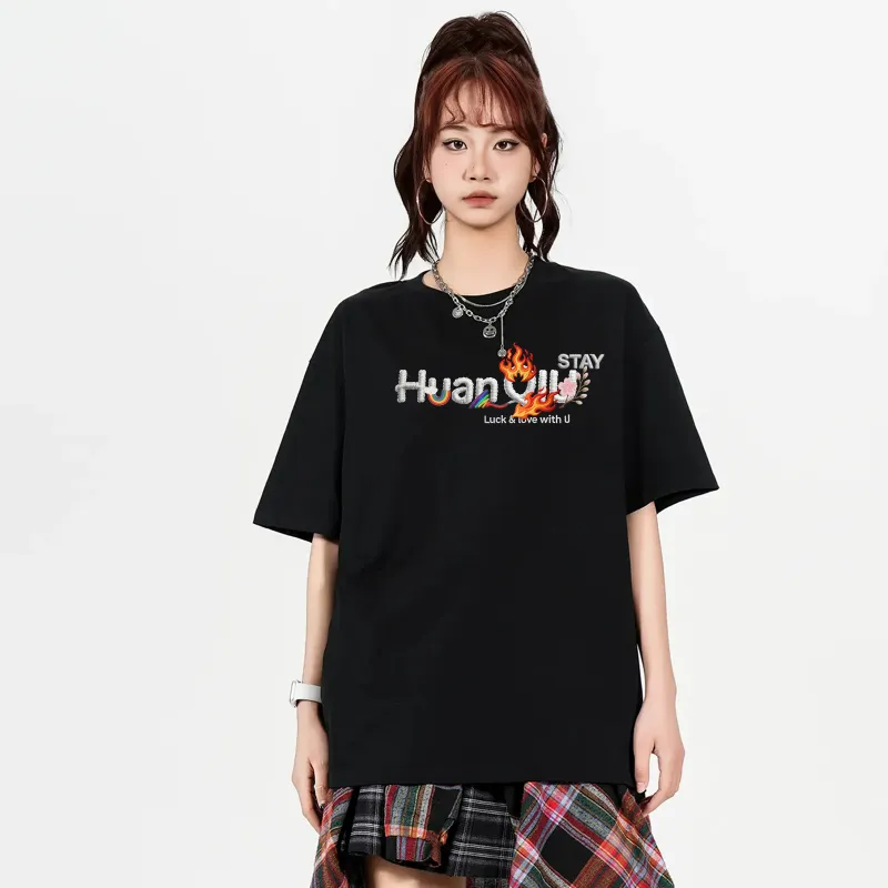 HUANQIU Short Sleeved T Shirts Unisex-2