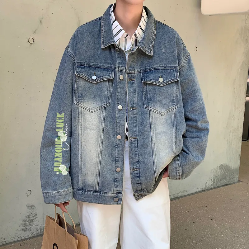 HUANQIU Denim Jackets Unisex-9