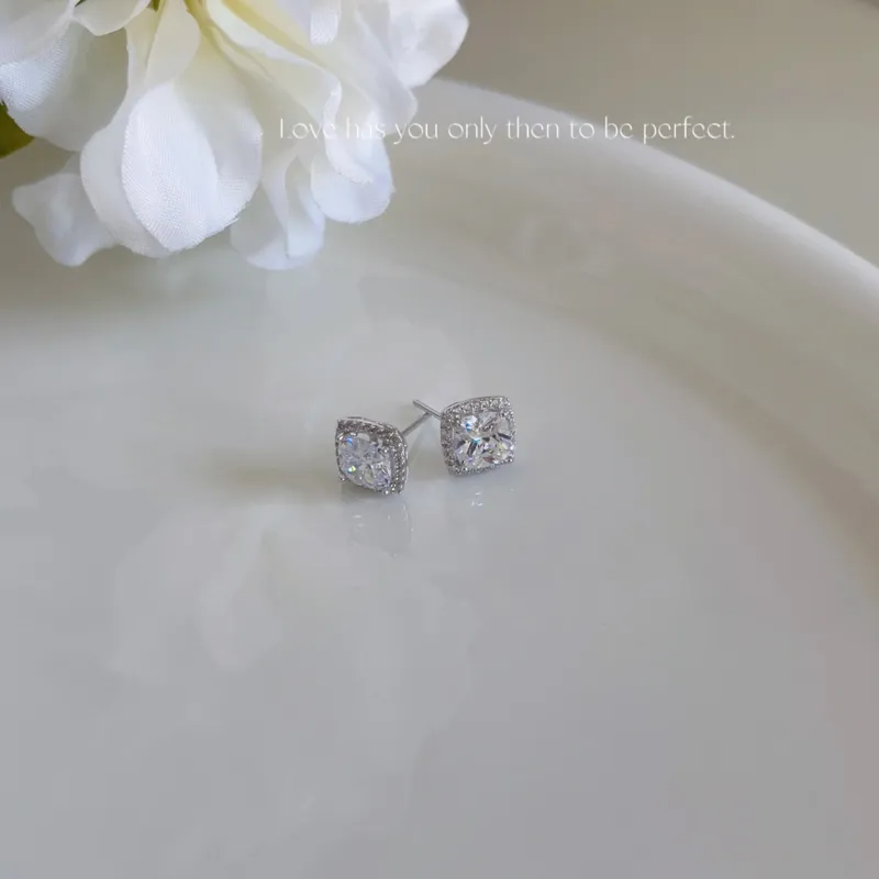 OUBI.YABI Zircon Stud Earrings Women's-1