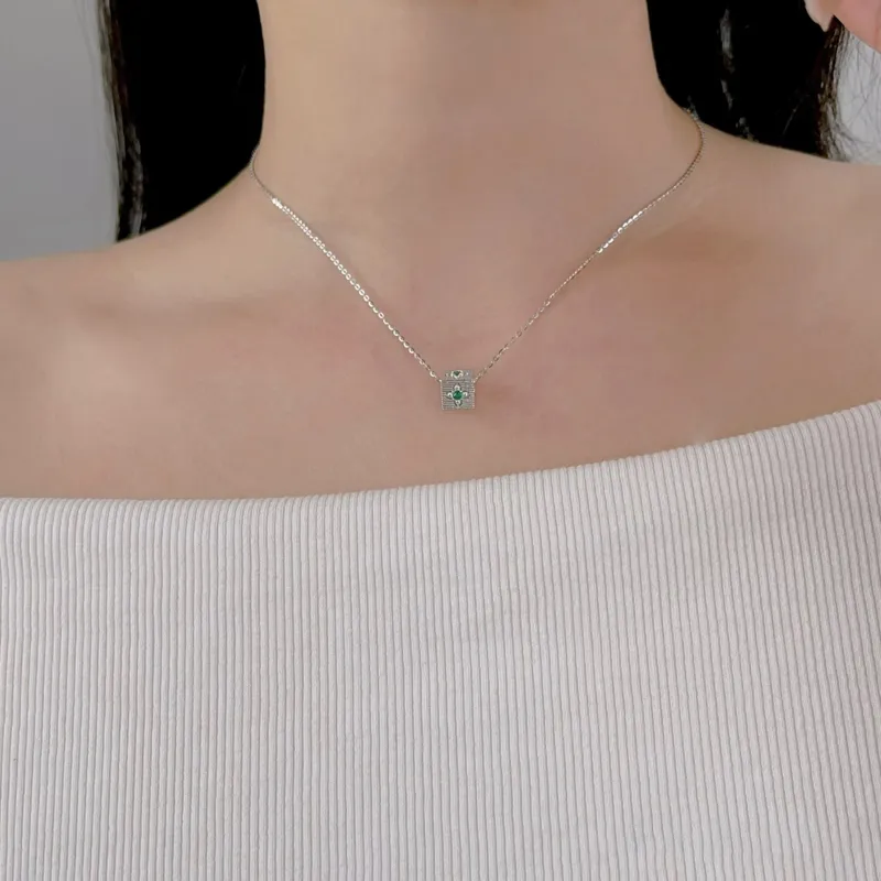 OUBI.YABI 925 Silver Plated White Gold Necklaces Women's-2