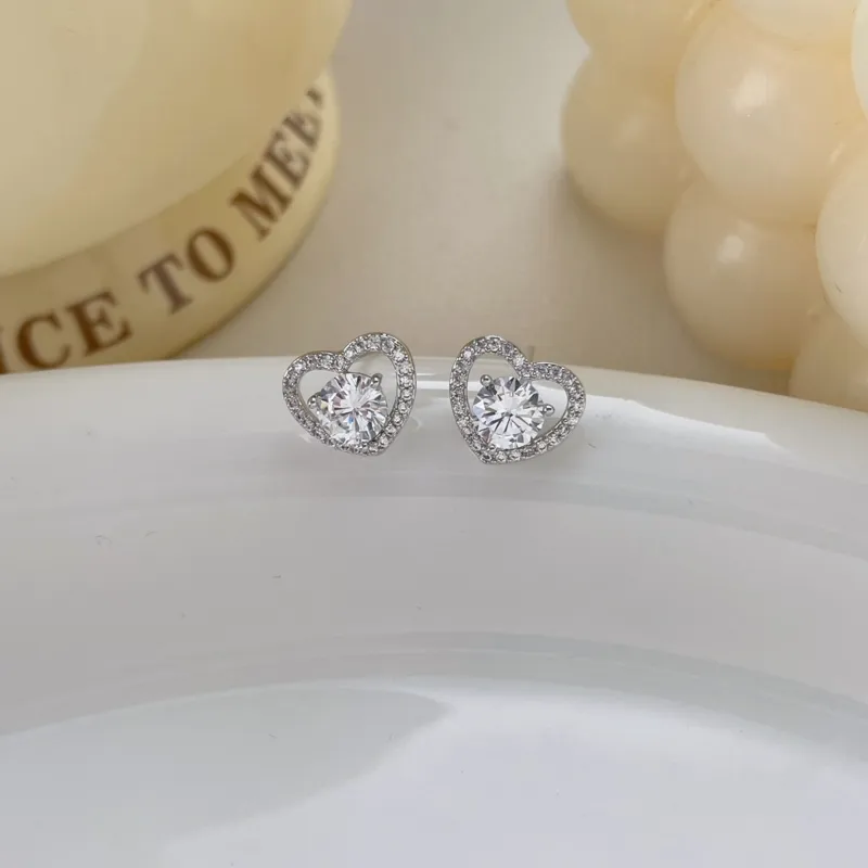 OUBI.YABI Zircon Stud Earrings Women's-2