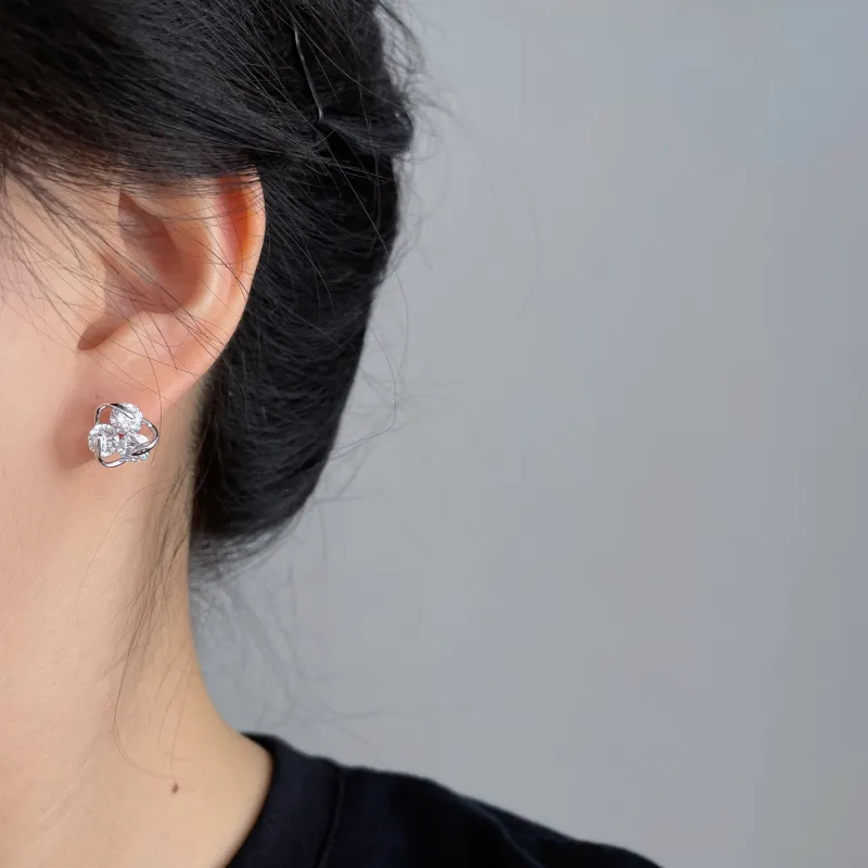 OUBI.YABI 925 Sterling Silver Stud Earrings Women's-2