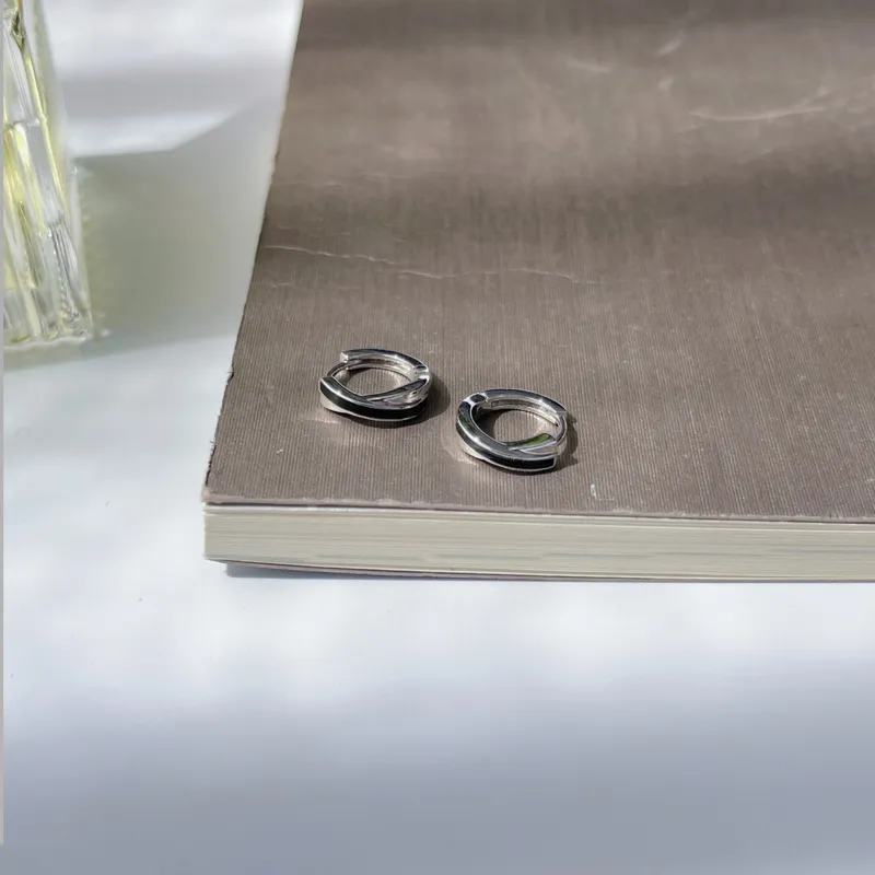 OUBI.YABI White Gold Plated Copper Earrings Unisex-1