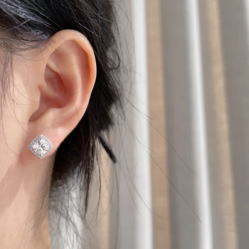 OUBI.YABI Zircon Stud Earrings Women's-2