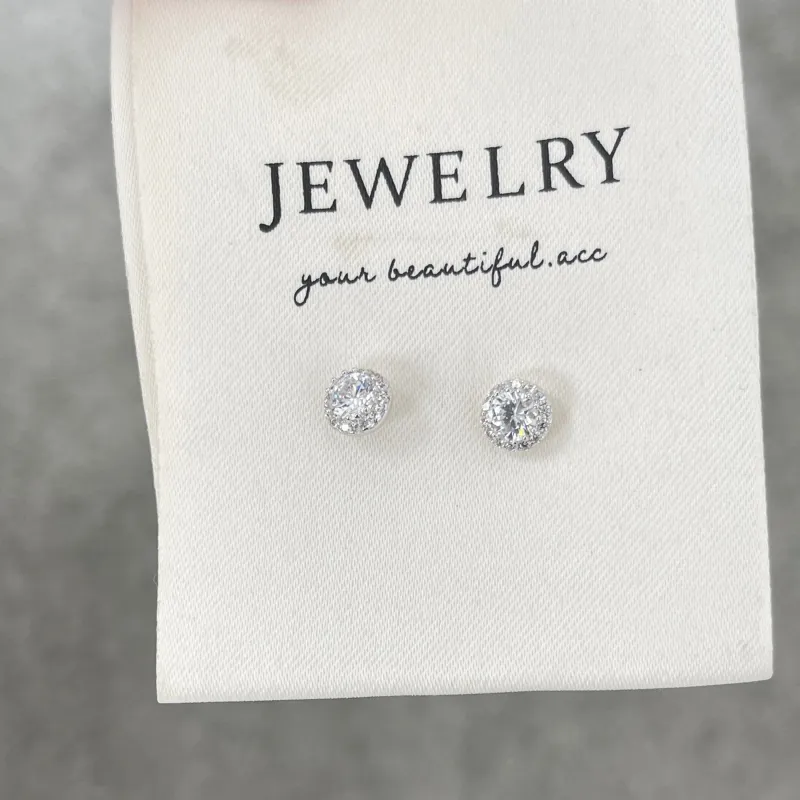 OUBI.YABI Zircon Stud Earrings Women's-1