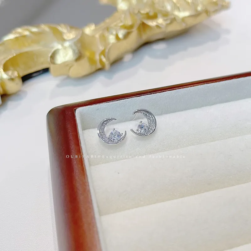 OUBI.YABI Zircon Stud Earrings Women's-1