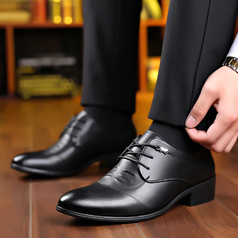 Shanpijiang Dress Shoes Men Low Top Black/White-1