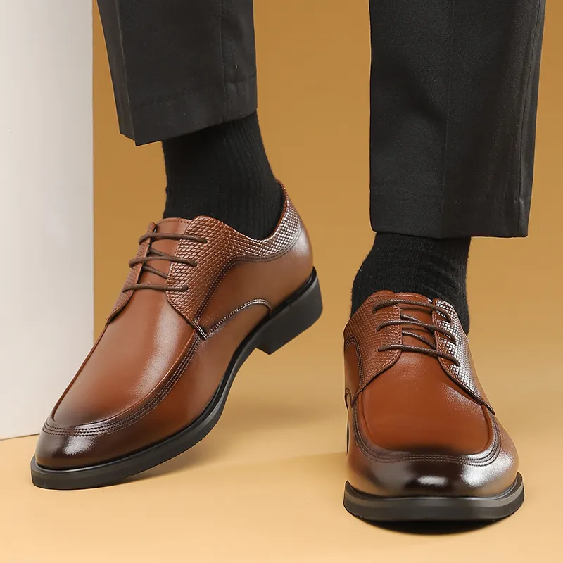 Shanpijiang Dress Shoes Men Low Top Black/Brown-8