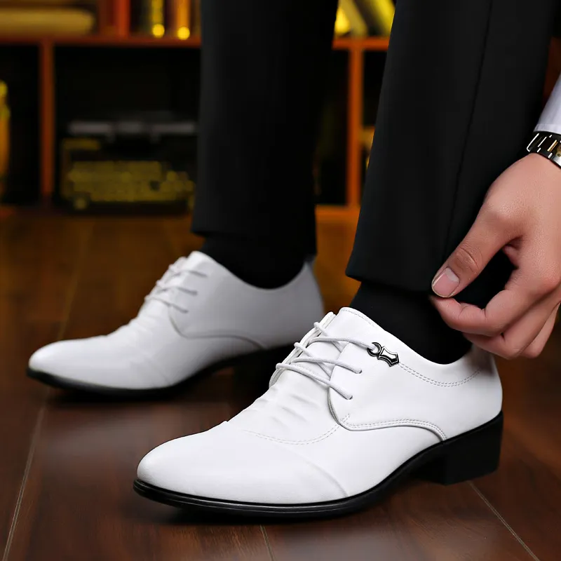 Shanpijiang Dress Shoes Men Low Top Black/White-6