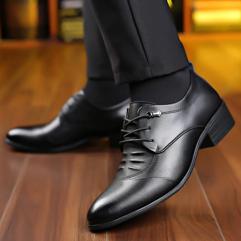 Shanpijiang Dress Shoes Men Low Top Black/White-3