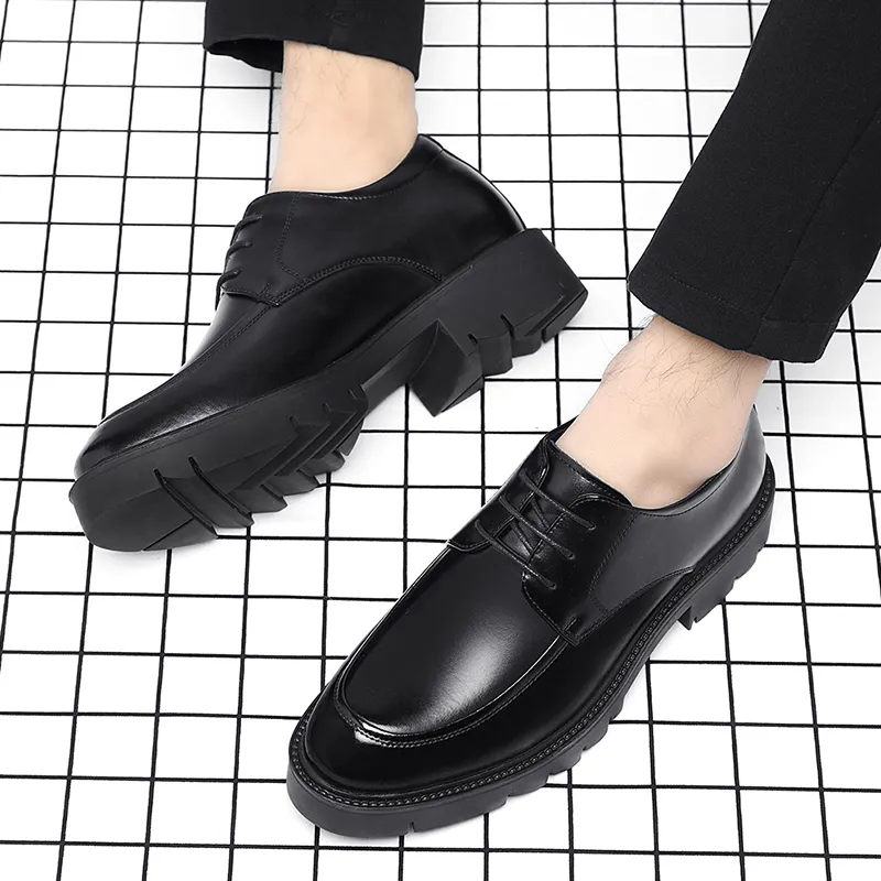 Shanpijiang Dress Shoes Men Low Top Black-1