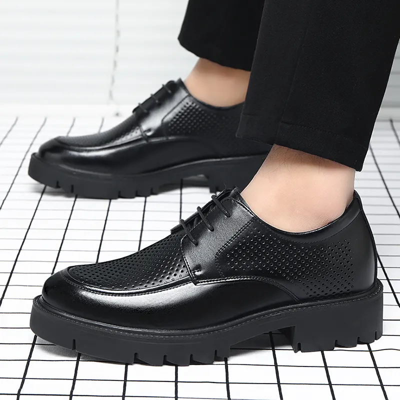 Shanpijiang Dress Shoes Men Low Top Black-6