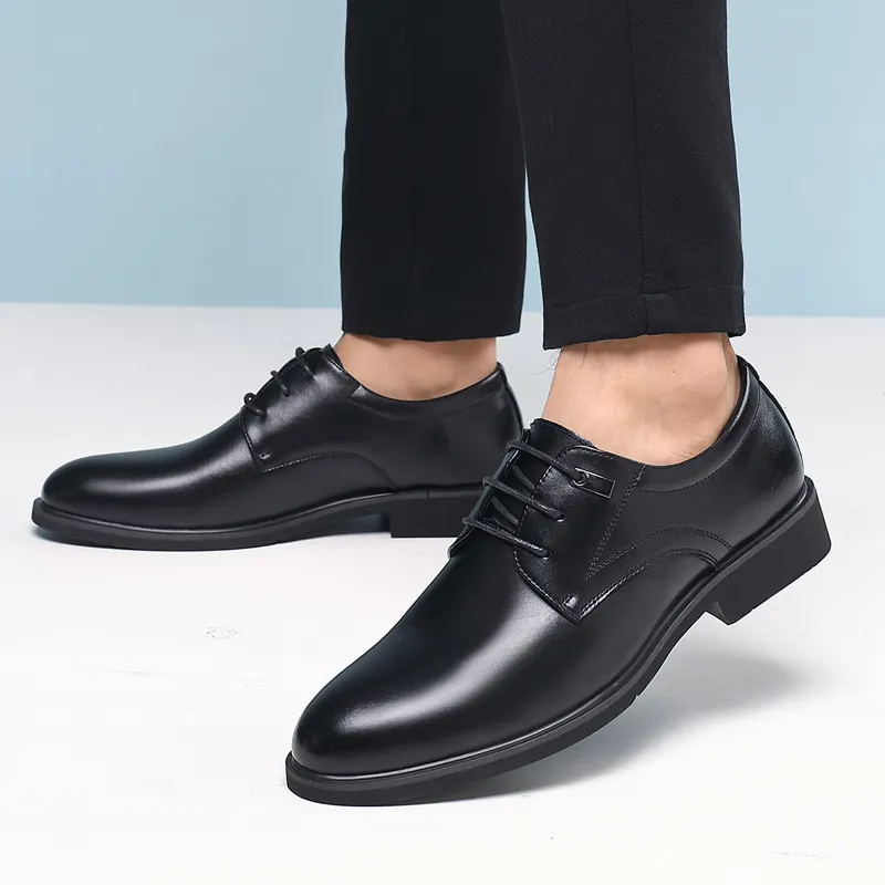 Shanpijiang Dress Shoes Men Low Top Black/Brown-1