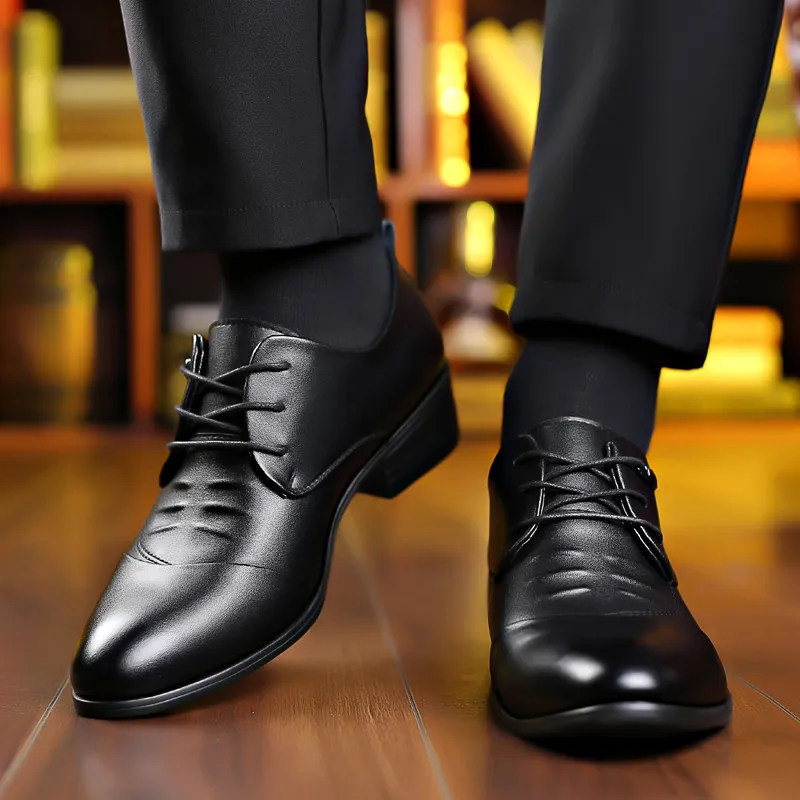 Shanpijiang Dress Shoes Men Low Top Black/White-2