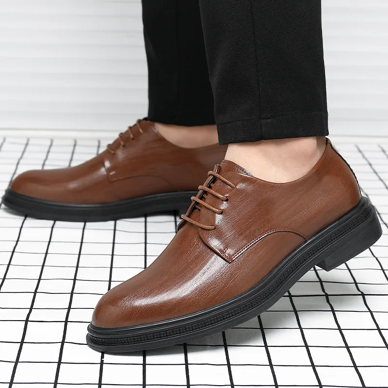 Shanpijiang Dress Shoes Men's Black Brown-7