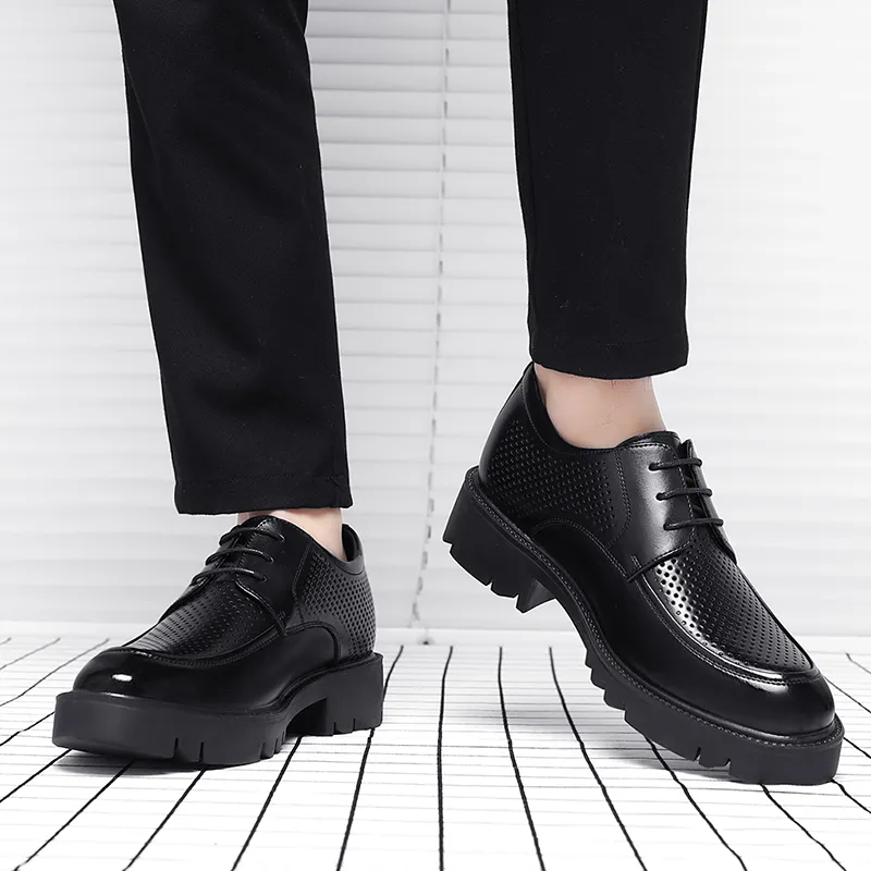 Shanpijiang Dress Shoes Men Low Top Black-7