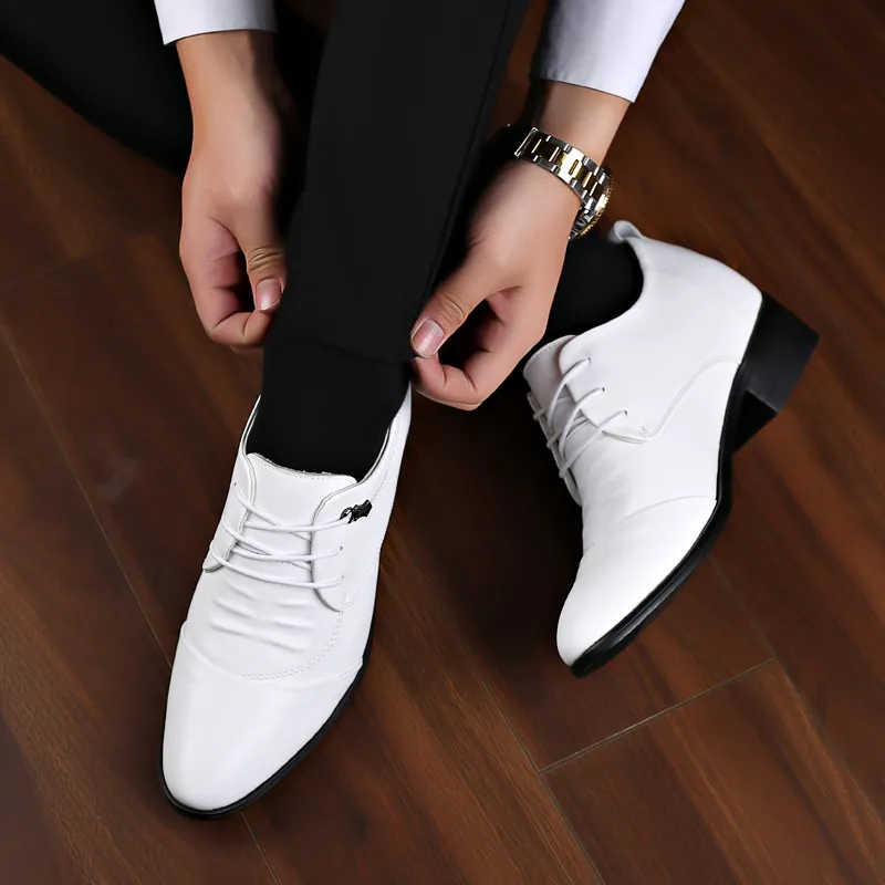 Shanpijiang Dress Shoes Men Low Top Black/White-7