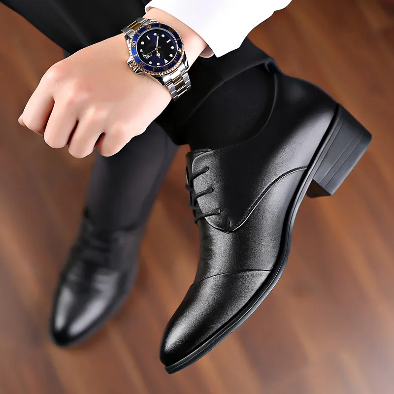 Shanpijiang Dress Shoes Men Low Top Black/White-4