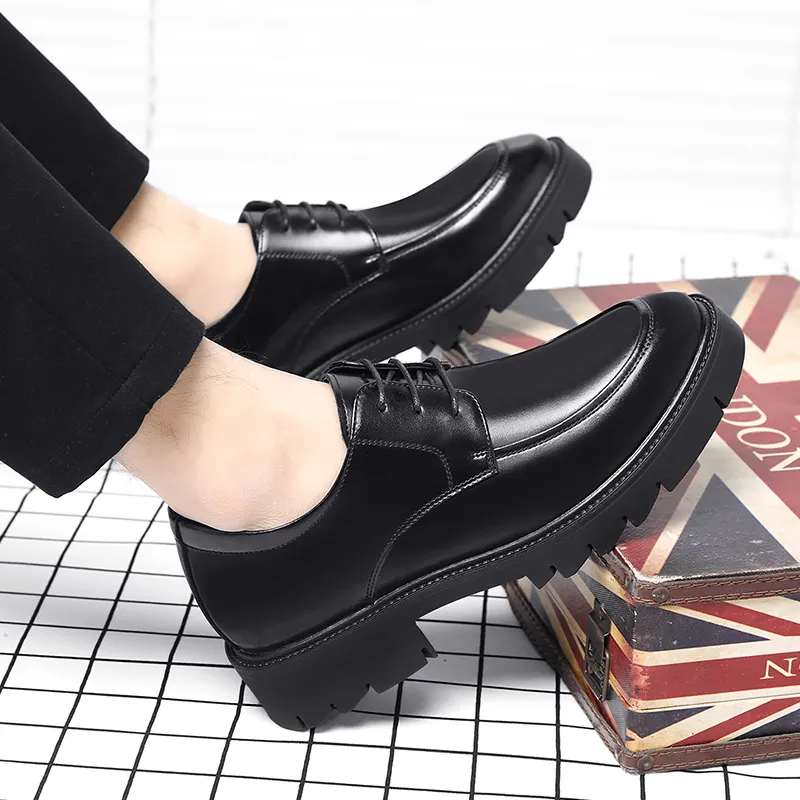 Shanpijiang Dress Shoes Men Low Top Black-2