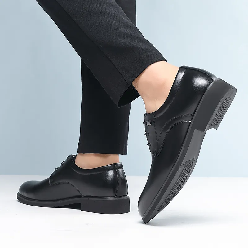 Shanpijiang Dress Shoes Men Low Top Black/Brown-4